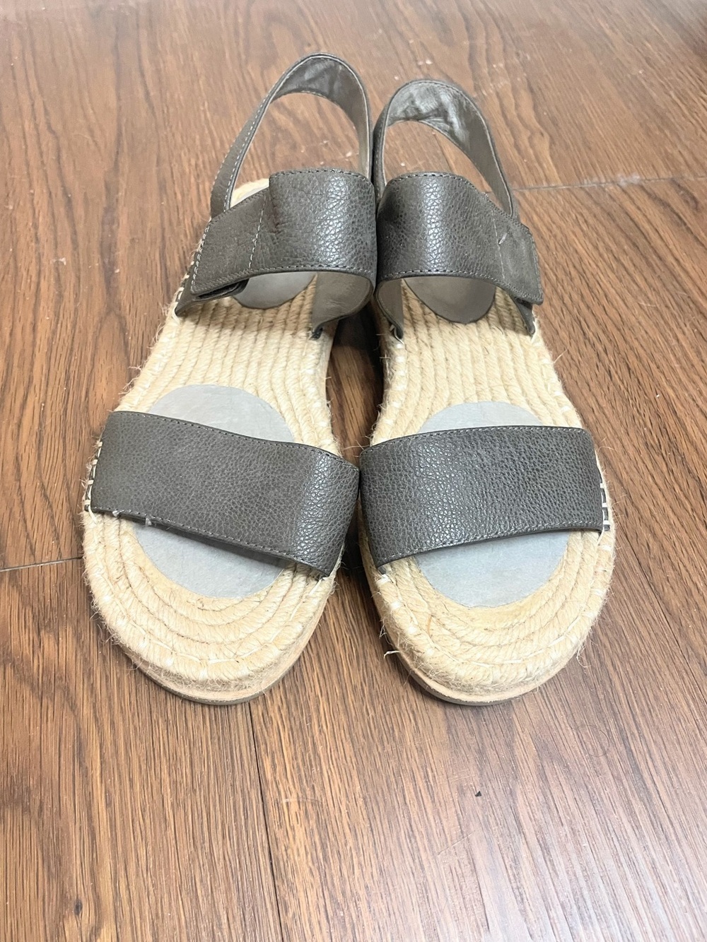 Eileen Fisher Max Bronze Leather Espadrille Sandals Size 8.5 - Picture 9 of 11